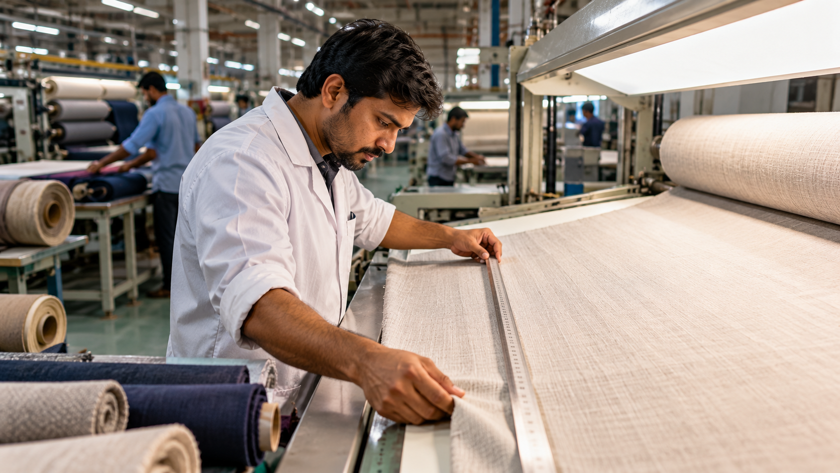 Textile quality inspection during fabric production in India